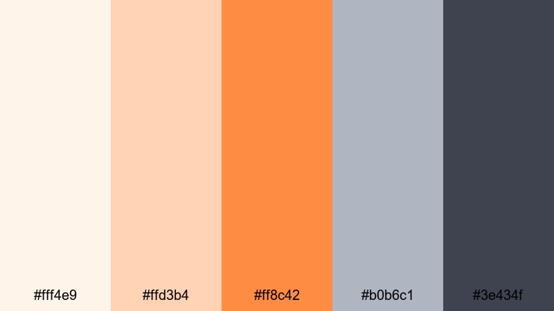 morning ember mist orange gray color palette with hex codes