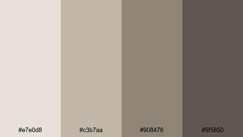 morning fog workspace gray brown color palette with hex codes