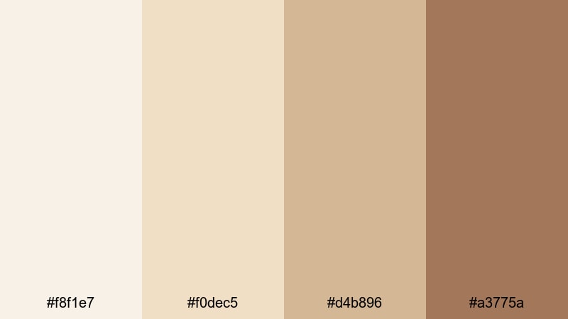 morning latte glow beige brown color palette with hex codes