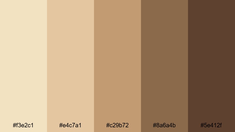 morning latte workspace yellow beige color palette with hex codes