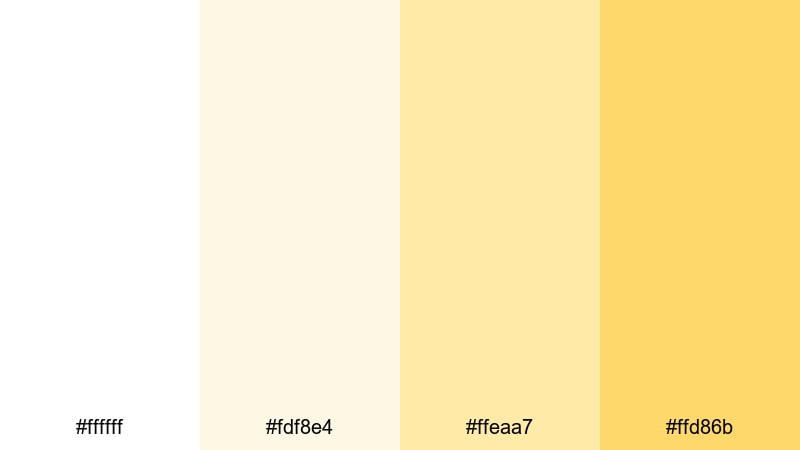 morning lemon haze white yellow color palette with hex codes