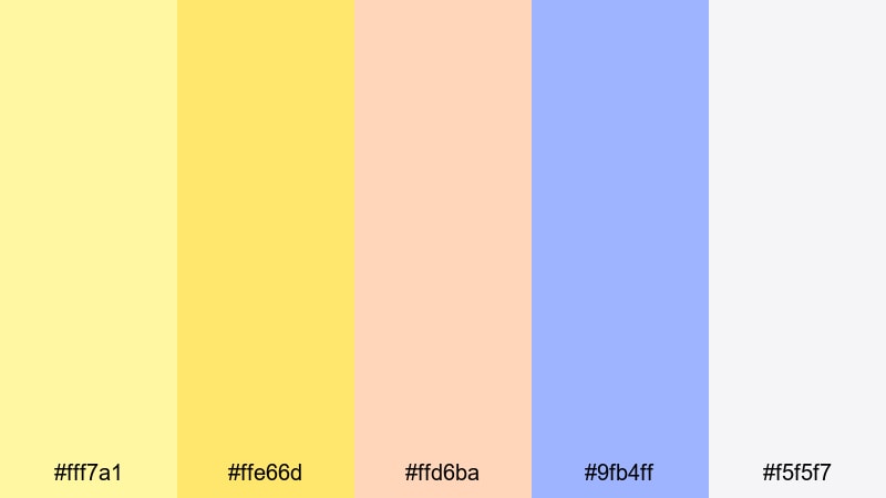 morning lemon zest canary yellow color palette with hex codes