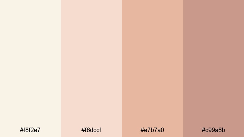 morning linen glow cream ivory color palette with hex codes