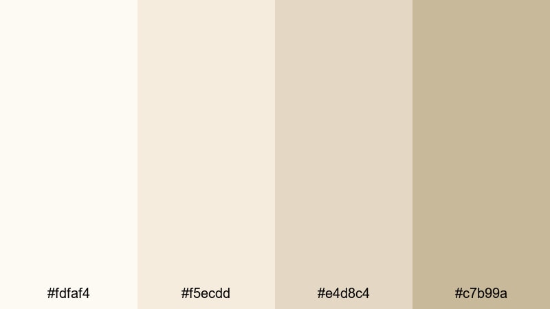 morning linen glow white beige color palette with hex codes