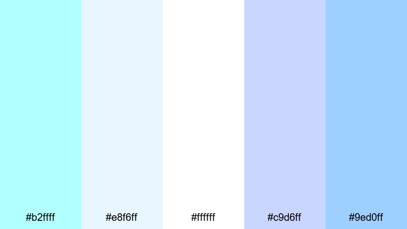 morning mist celeste glow celeste color palette with hex codes