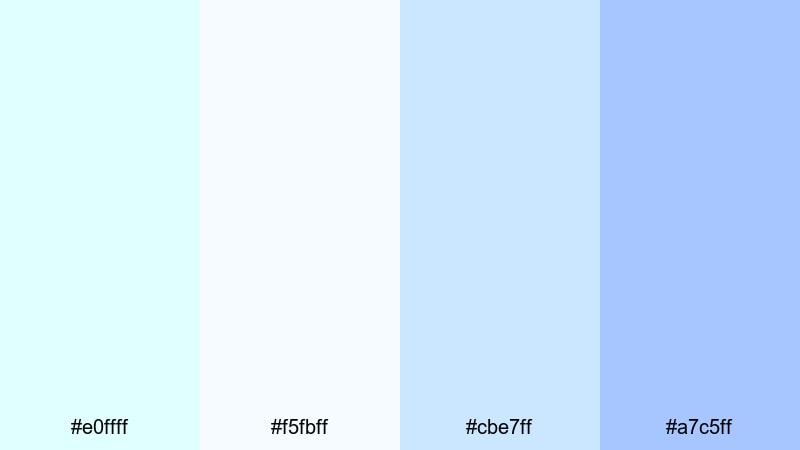 morning mist drift light cyan color palette with hex codes