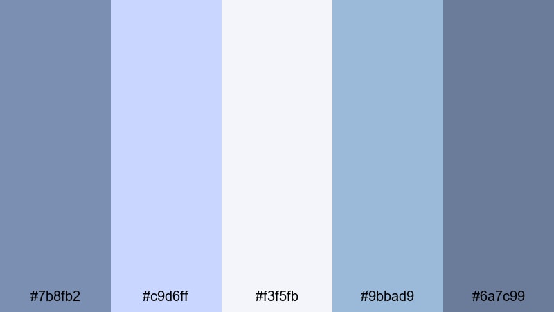 morning mist harbor glaucous color palette with hex codes
