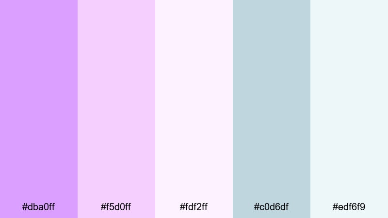 morning mist highlights heliotrope color palette with hex codes