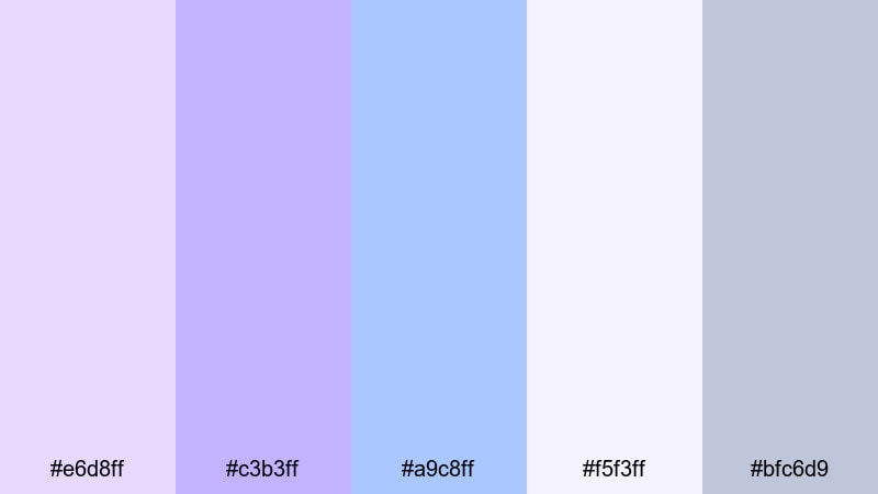 morning mist lilac glow lilac lavender color palette with hex codes