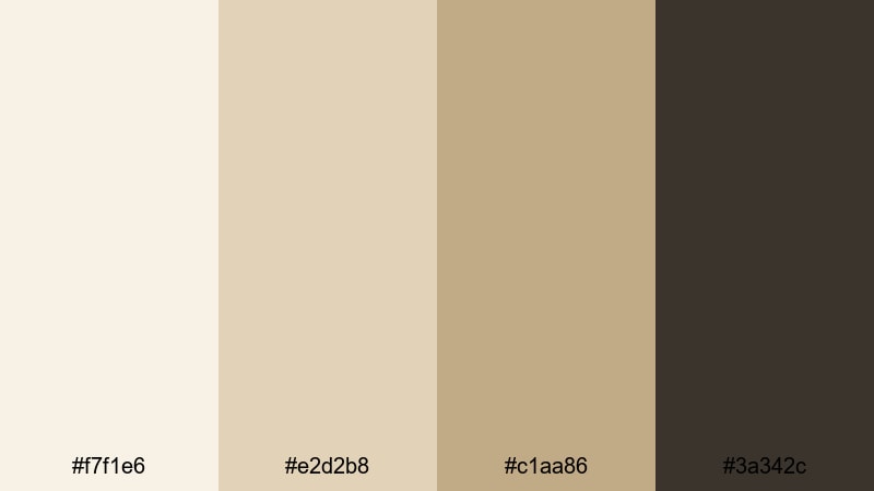 morning oat latte beige black color palette with hex codes
