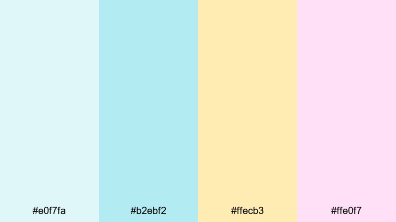 morning pool haze summer color palette with hex codes