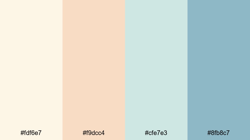 morning shore haze beach color palette with hex codes