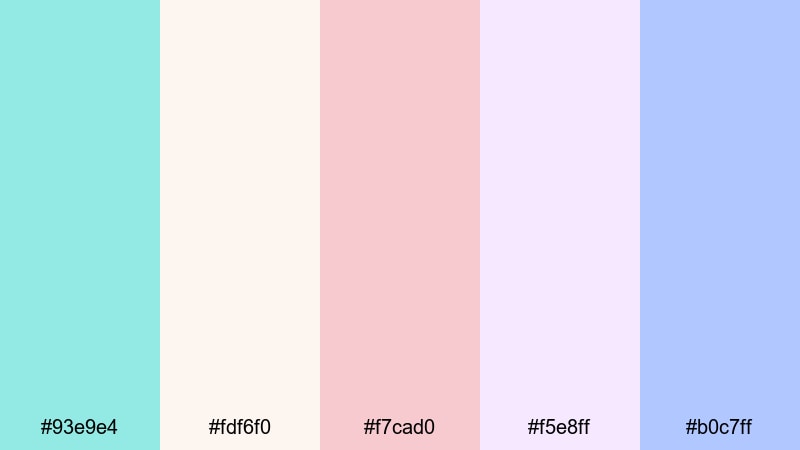 morning sky whispers robins egg blue color palette with hex codes