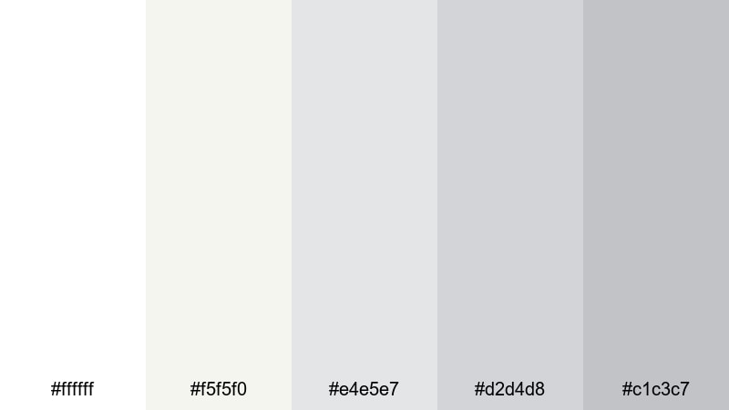 morning studio light minimalist color palette with hex codes