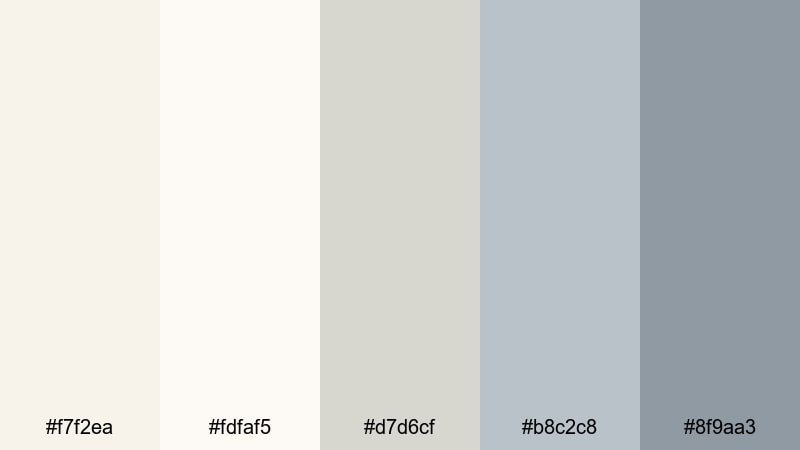 morning studio mist beige gray color palette with hex codes