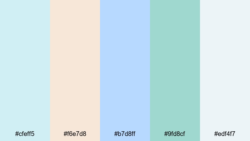 morning tide drift coastal color palette with hex codes