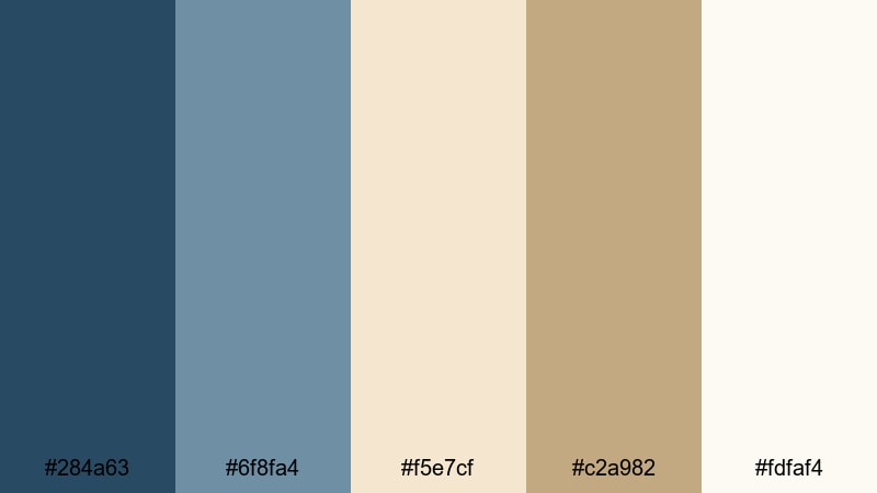 morning tide lounge blue tan color palette with hex codes