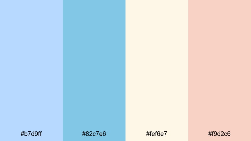 morning tide pastels nautical color palette with hex codes