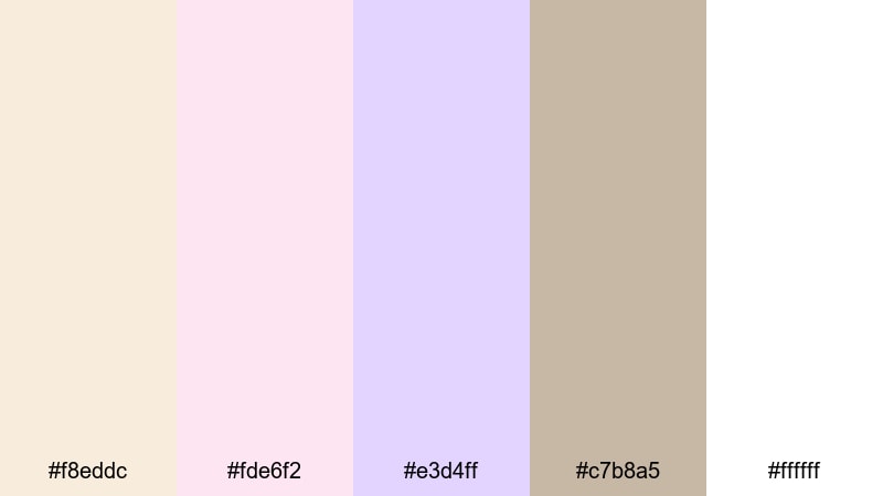 morning veil glow champagne color palette with hex codes