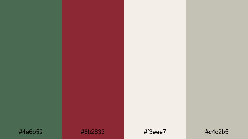 moss brick balance green burgundy color palette with hex codes