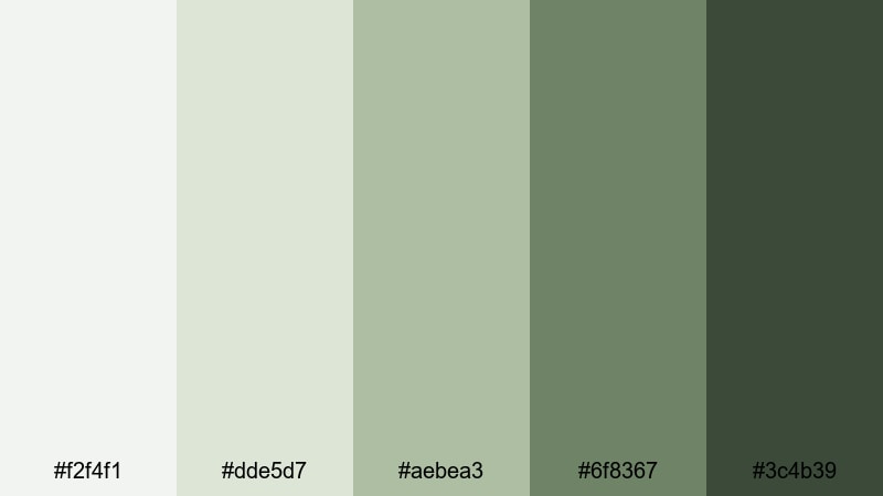 moss temple courtyard zen color palette with hex codes