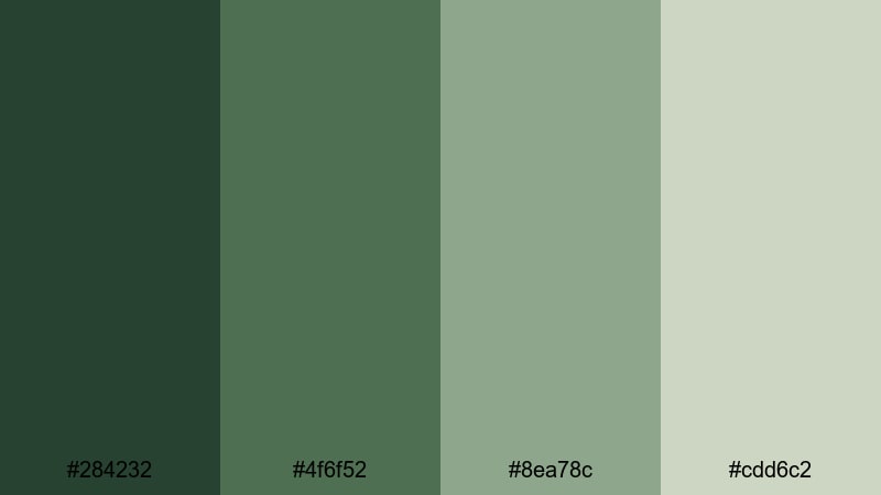 mossy footprints trail dinosaur color palette with hex codes