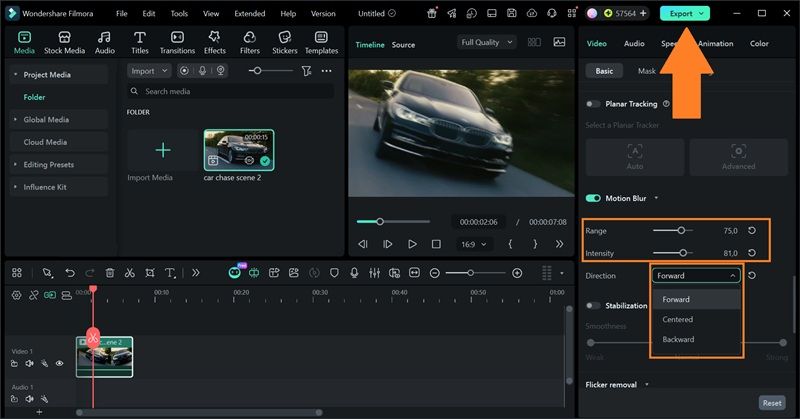 adjust settings and preview