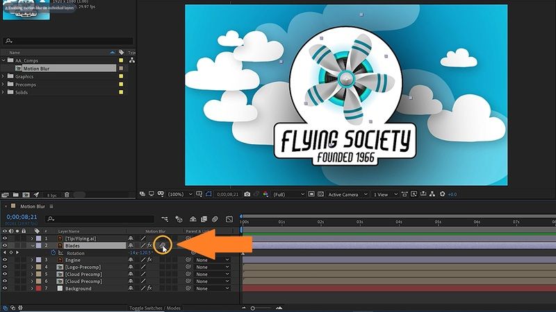 click the motion blur layer