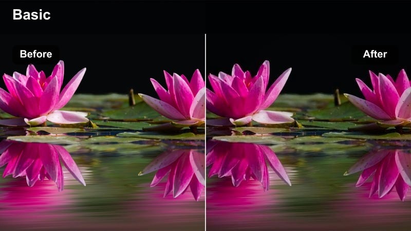 Blurred light trails of city traffic with darkened exposure and strong contrast.