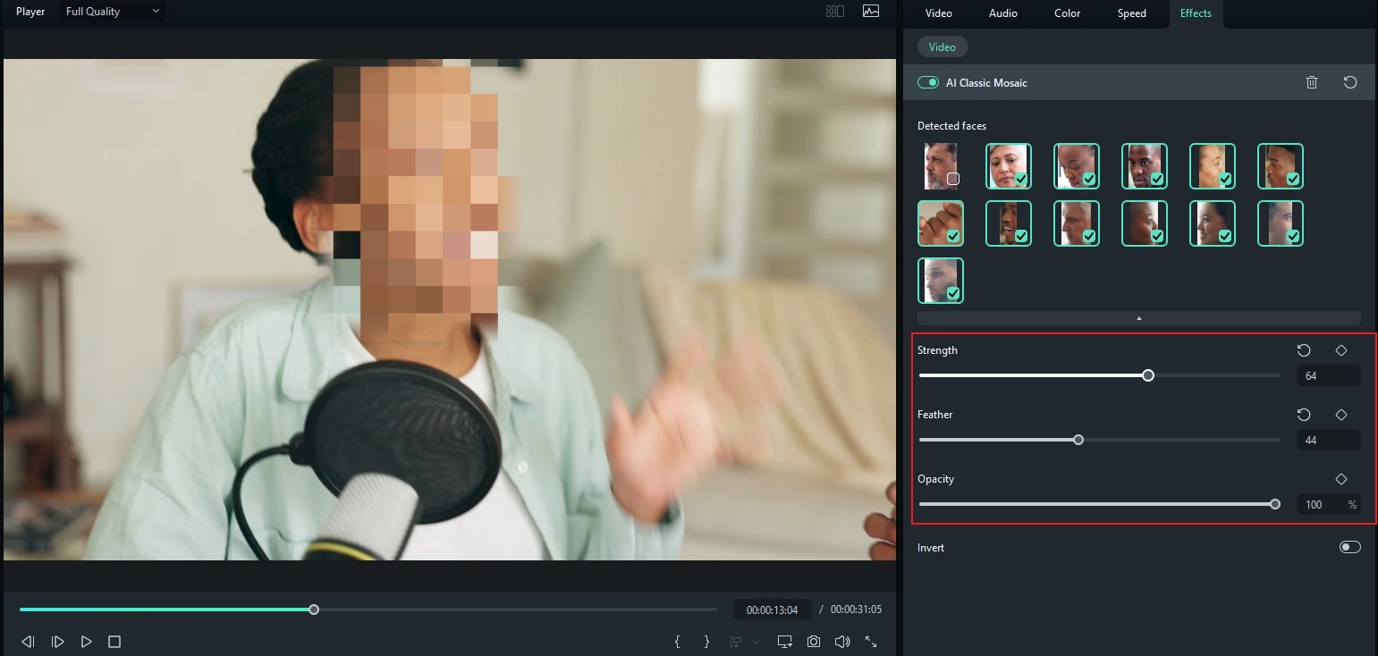 активация ai мозаики лица
