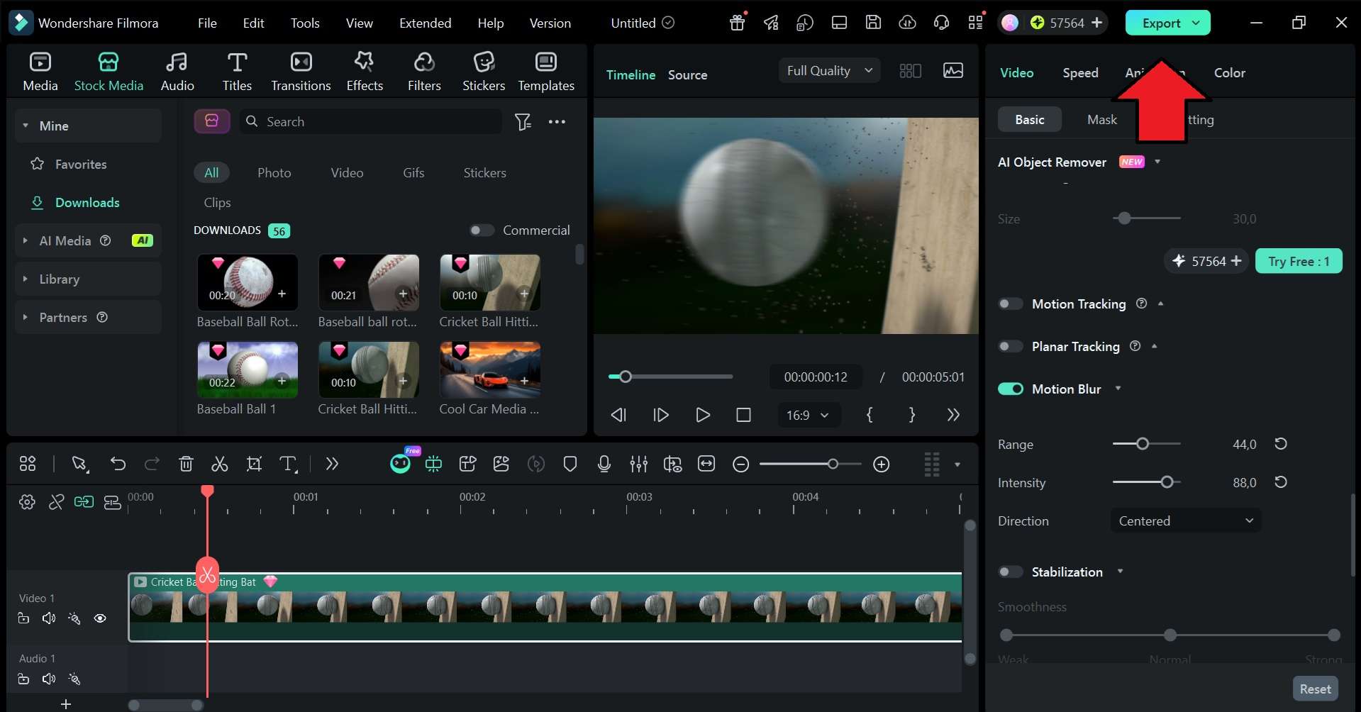 export motion blur on filmora