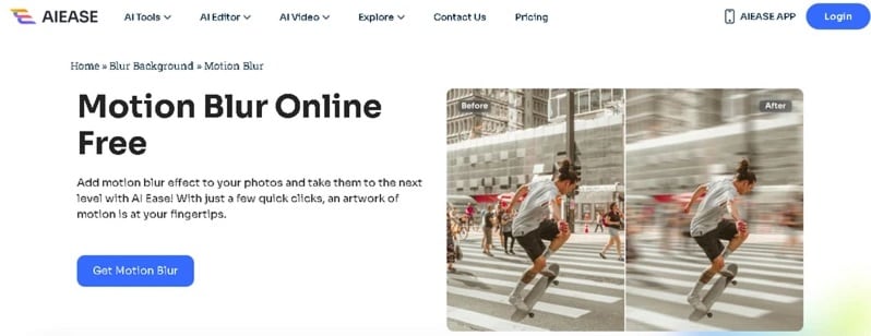 motion blur online video editor aiease