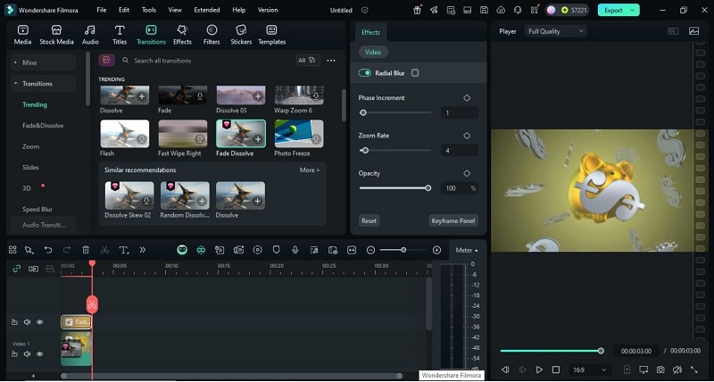 apply transition to video