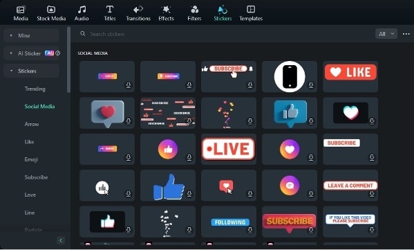 filmora stickers