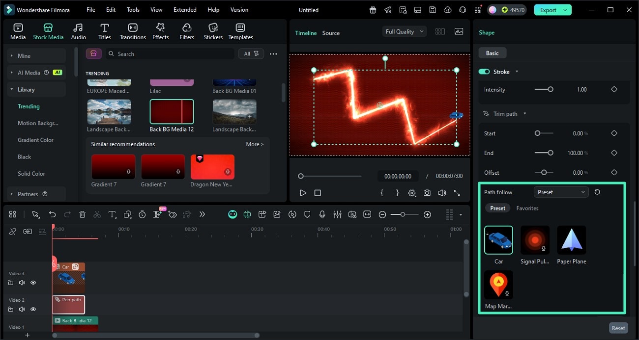 acquire trim path and path follow