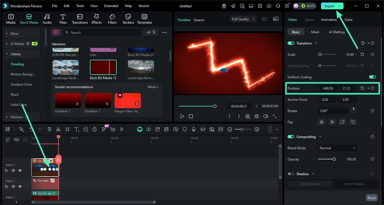 add keyframes and animate path follow