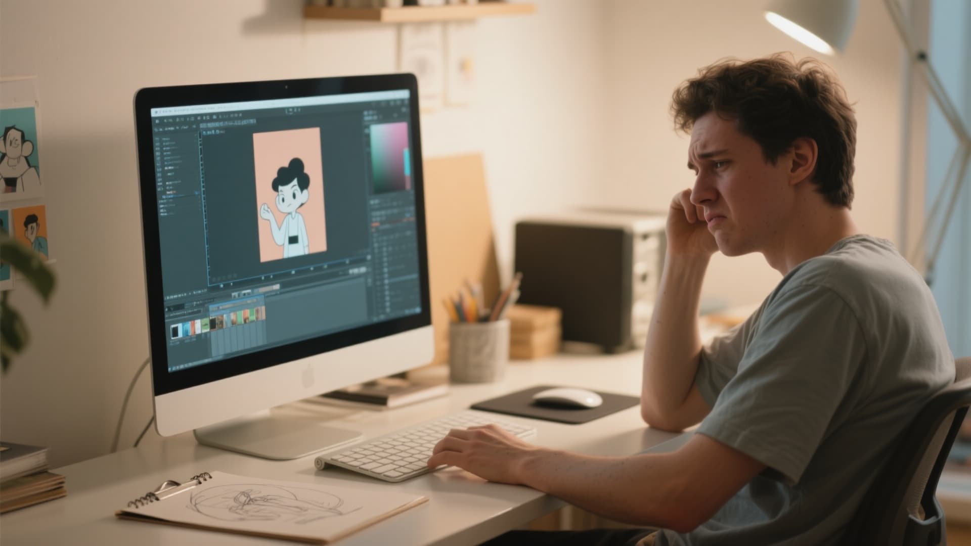 designer working on animation project