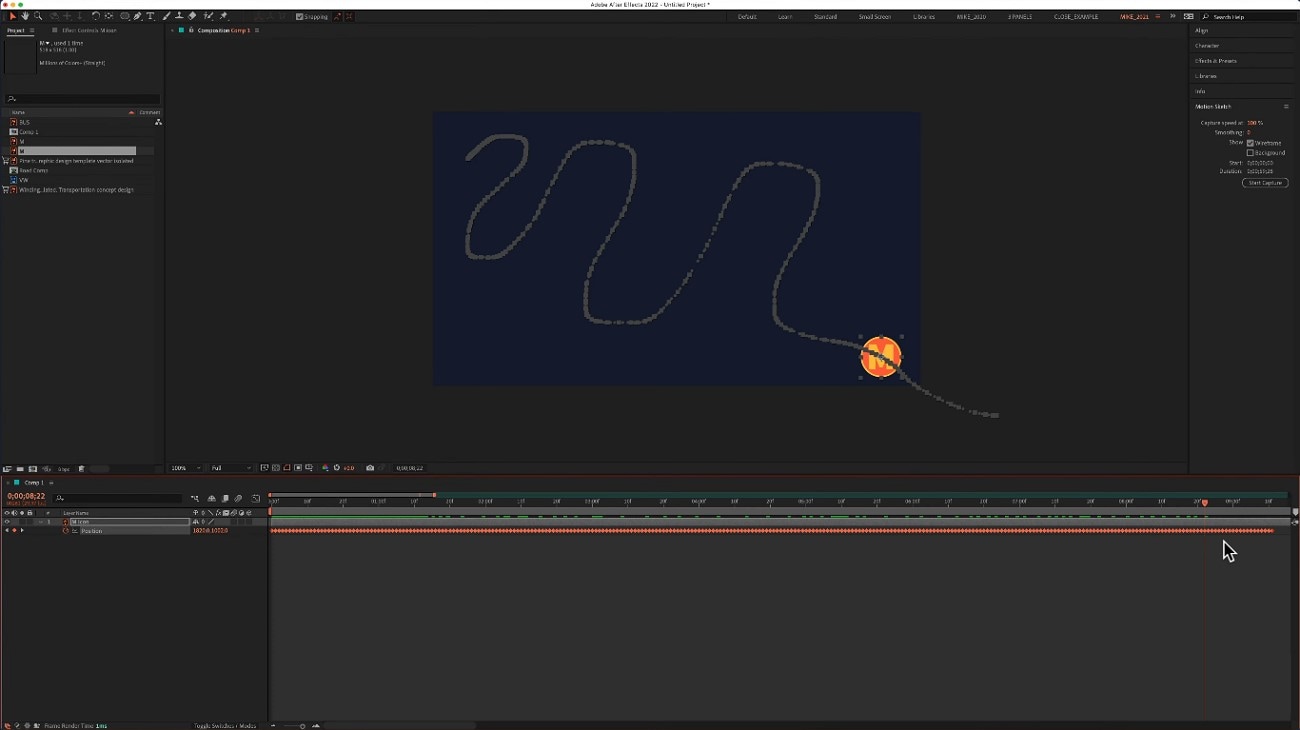 after effects motion sketch interface