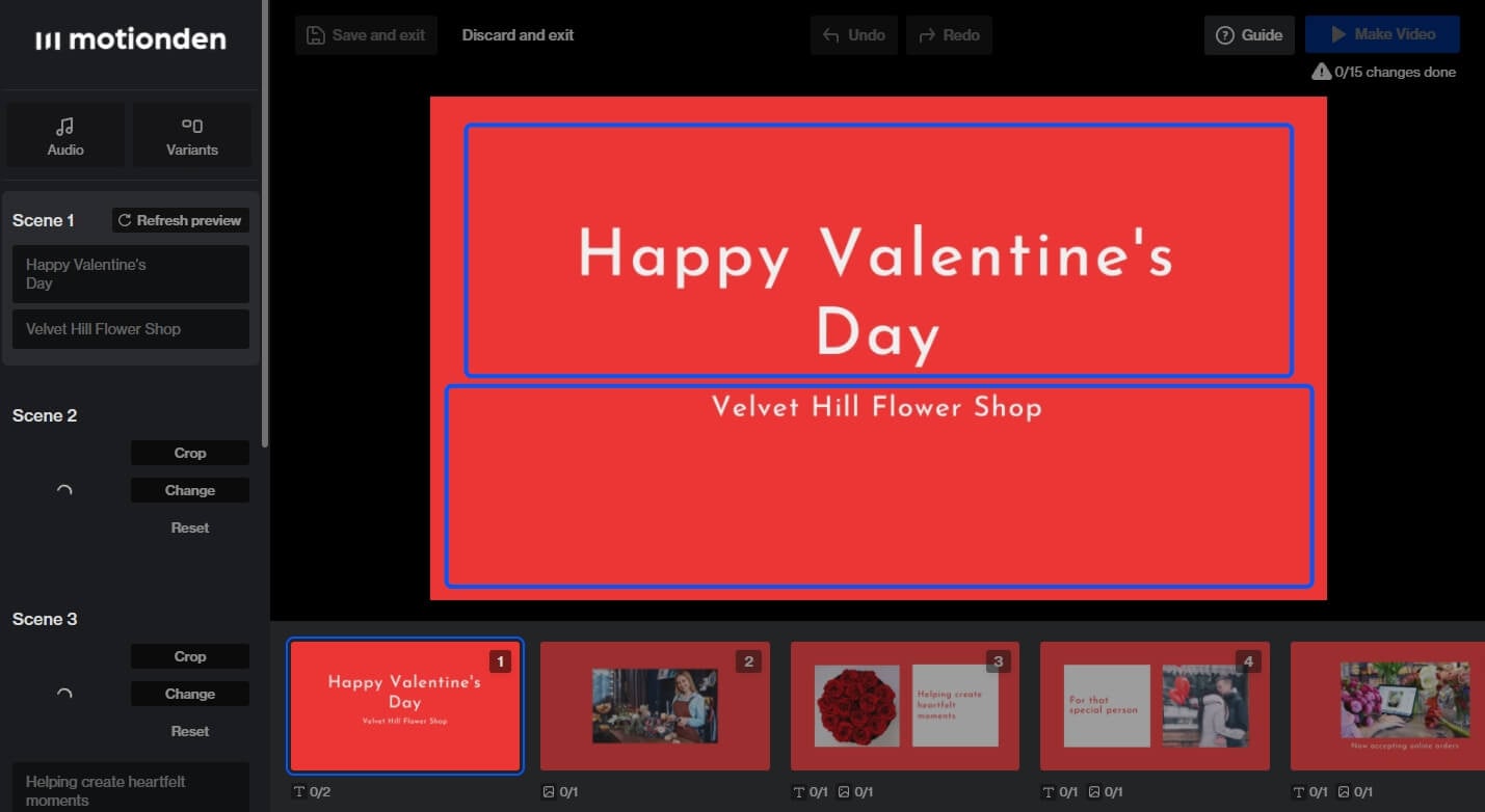 motionden online valentine's day video maker
