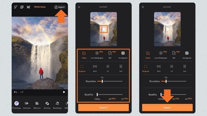 export the animated photo