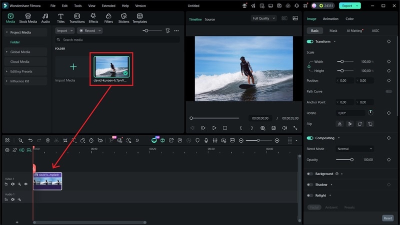 import photo to filmora