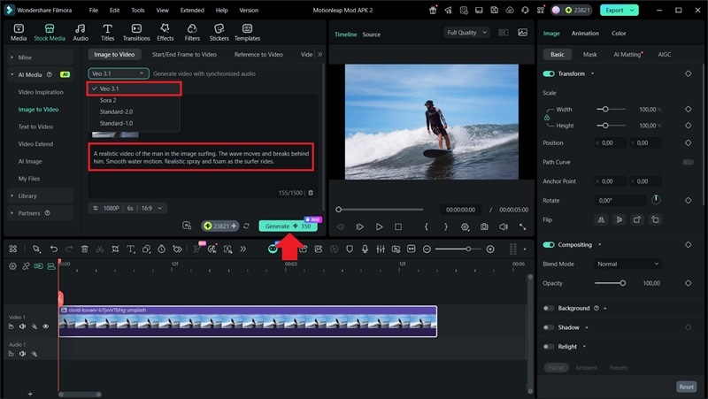 type prompt and choose ai model