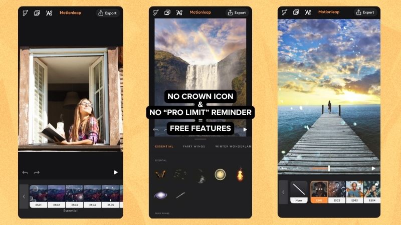 explore free features in motionleap