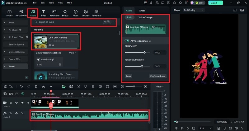 add funny music to video