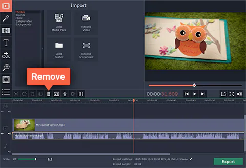 Movavi Video Editor Remove Audio