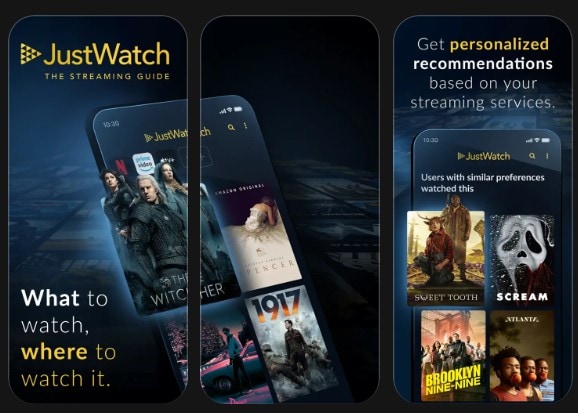 page JustWatch sur l’App Store