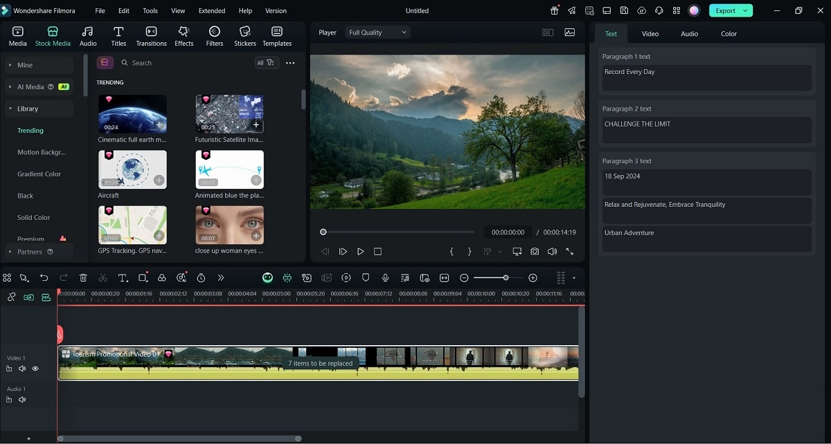 editing the movie trailer template