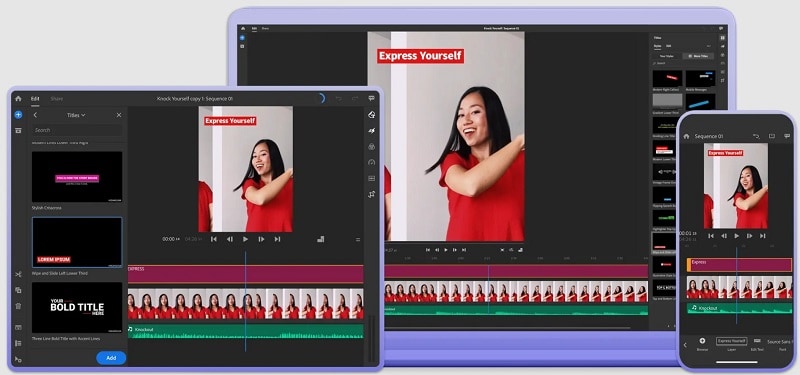 adobe premiere rush interface