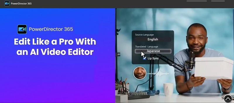powerdirector website interface