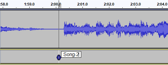 label the songs in audacity mp3 splitter